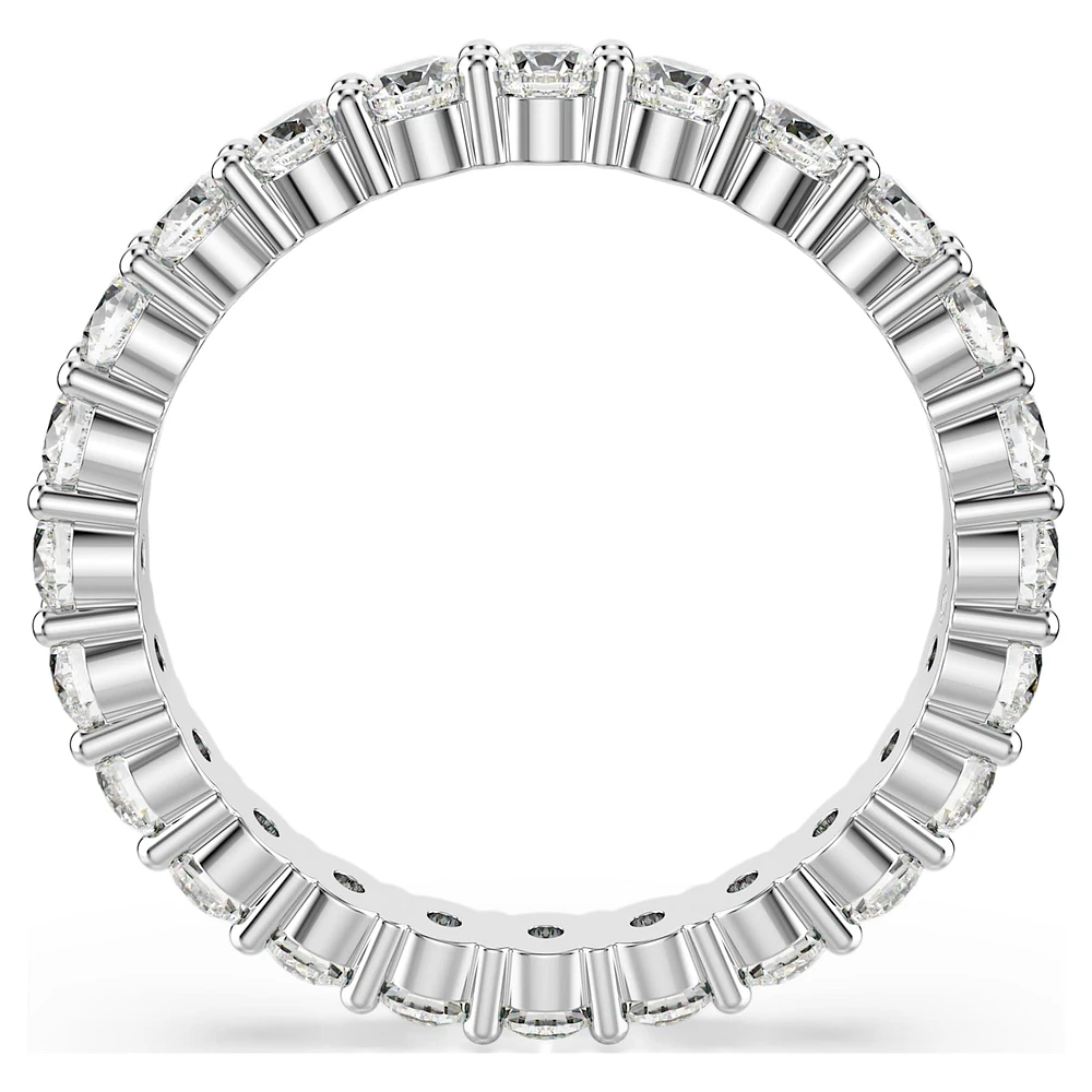 Matrix Vittore ring, Round cut, White, Silver-tone finish by SWAROVSKI