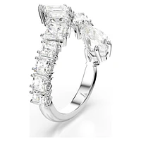 Matrix ring, Mixed cuts, White, Rhodium plated by SWAROVSKI
