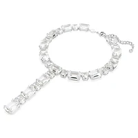 Millenia necklace, Mixed cuts, White, Rhodium plated by SWAROVSKI