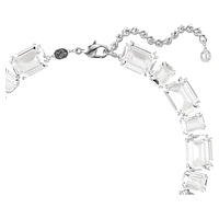Millenia necklace, Mixed cuts, White, Rhodium plated by SWAROVSKI