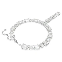 Millenia necklace, Mixed cuts, White, Rhodium plated by SWAROVSKI