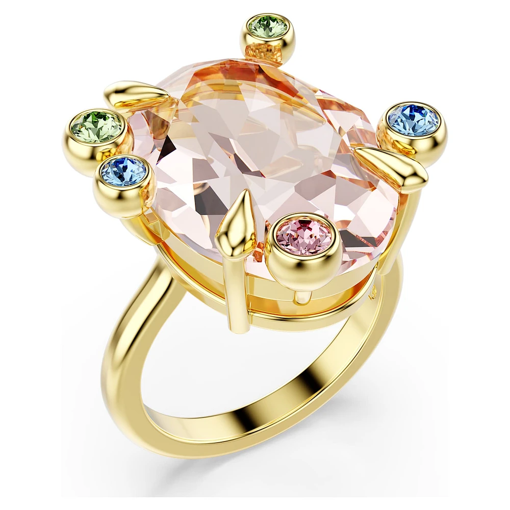 Gema ring, Set (3), Mixed cuts, Multicoloured, Gold-tone plated by SWAROVSKI