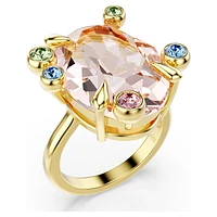Gema ring, Set (3), Mixed cuts, Multicoloured, Gold-tone plated by SWAROVSKI