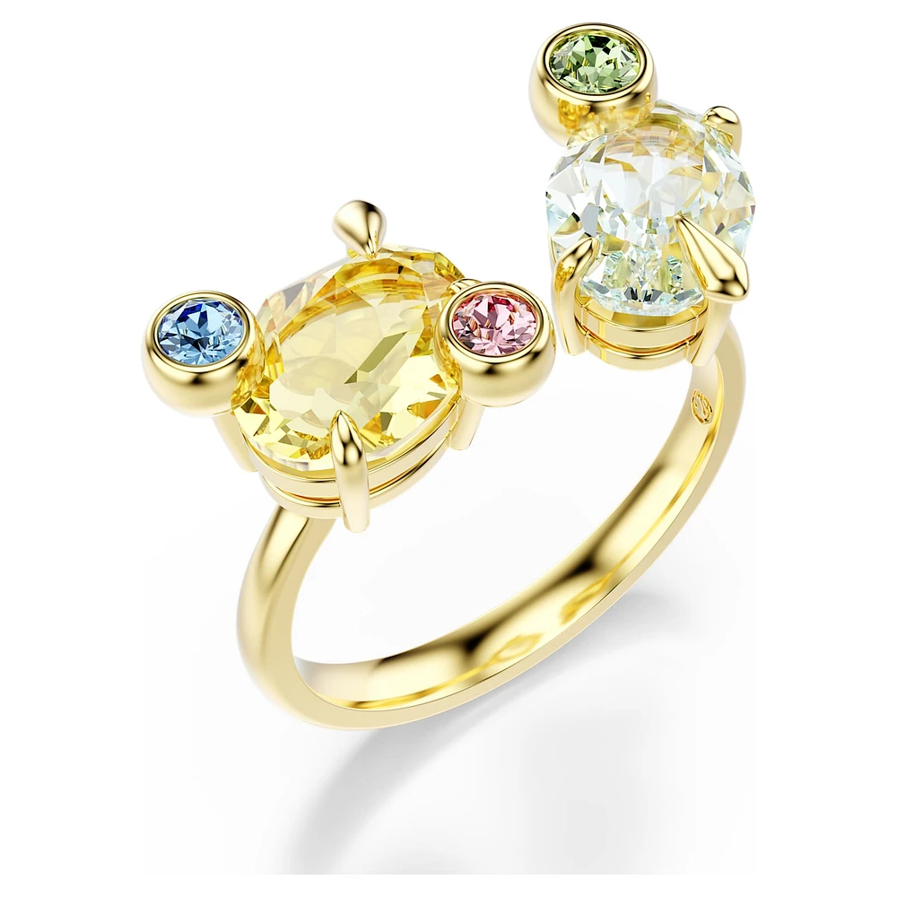 Gema ring, Set (3), Mixed cuts, Multicoloured, Gold-tone plated by SWAROVSKI