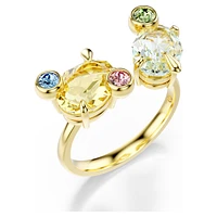 Gema ring, Set (3), Mixed cuts, Multicoloured, Gold-tone plated by SWAROVSKI