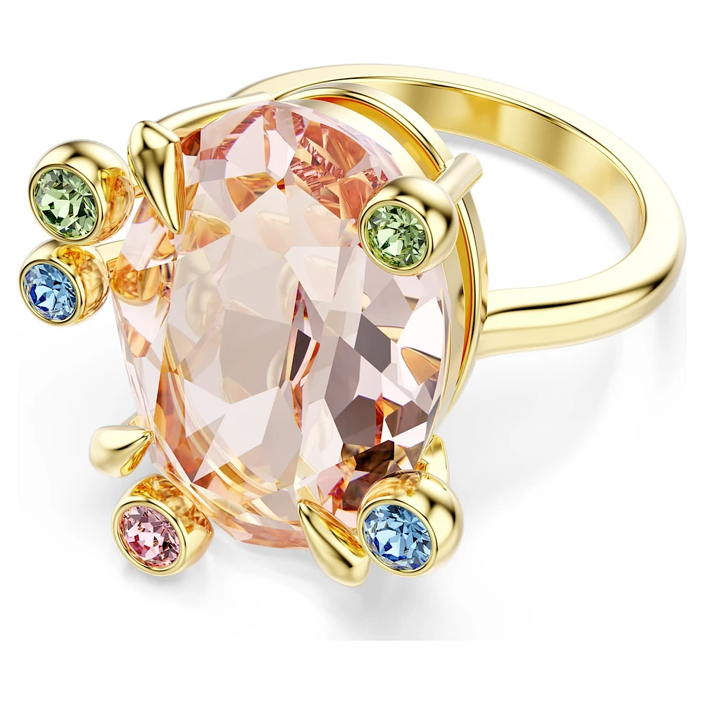 Gema ring, Set (3), Mixed cuts, Multicoloured, Gold-tone plated by SWAROVSKI