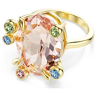 Gema ring, Set (3), Mixed cuts, Multicoloured, Gold-tone plated by SWAROVSKI