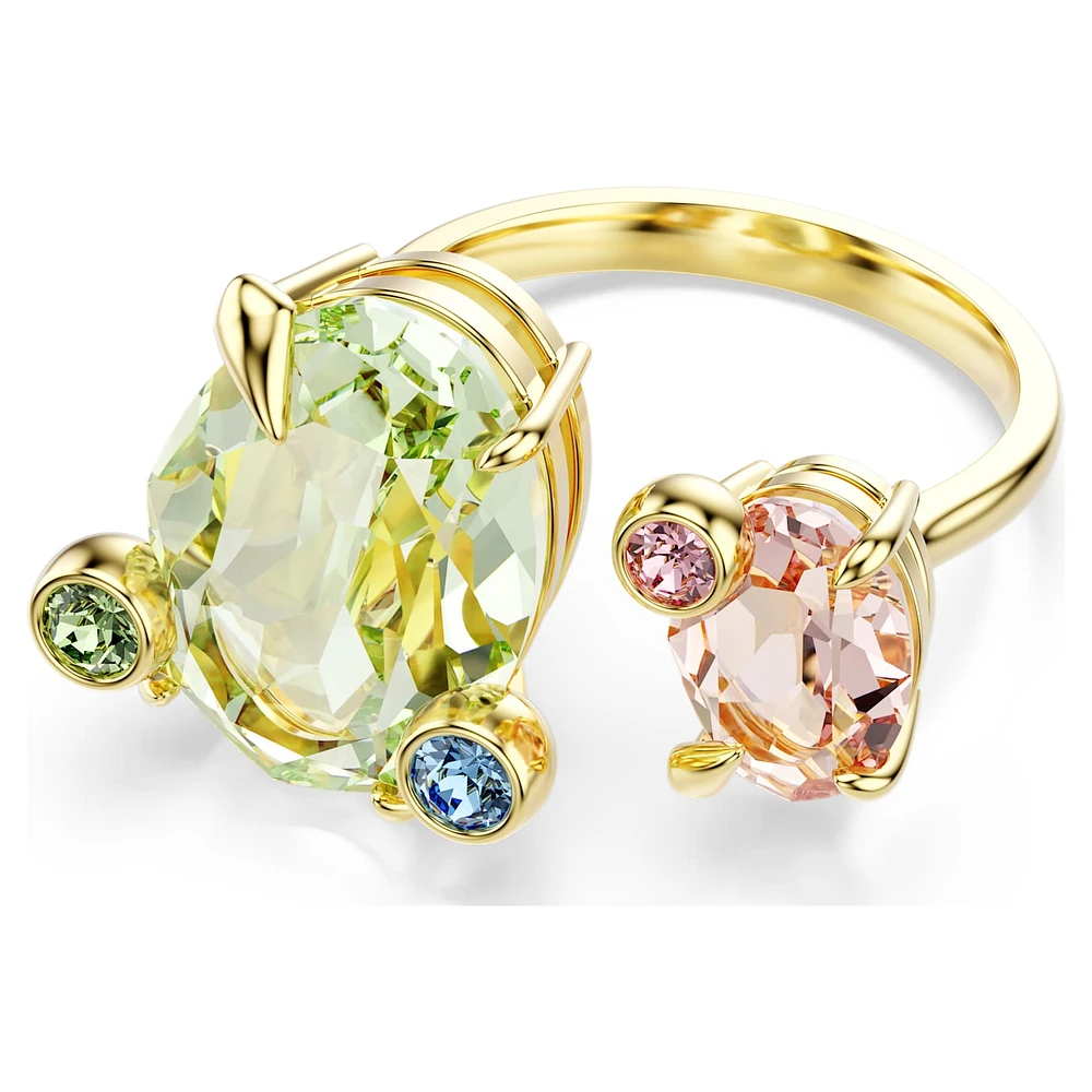 Gema ring, Set (3), Mixed cuts, Multicoloured, Gold-tone plated by SWAROVSKI