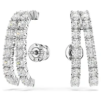 Matrix ear cuffs, Round cut, White, Rhodium plated by SWAROVSKI