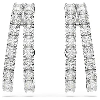Matrix ear cuffs, Round cut, White, Rhodium plated by SWAROVSKI
