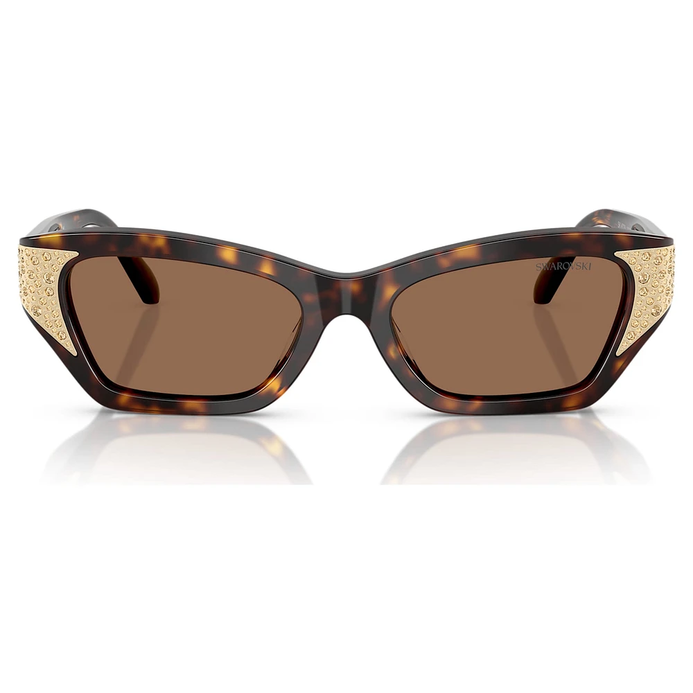 Sunglasses, Cat-Eye shape, SK6029, Brown by SWAROVSKI