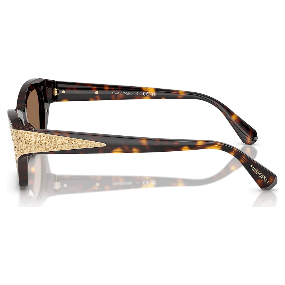 Sunglasses, Cat-Eye shape, SK6029, Brown by SWAROVSKI