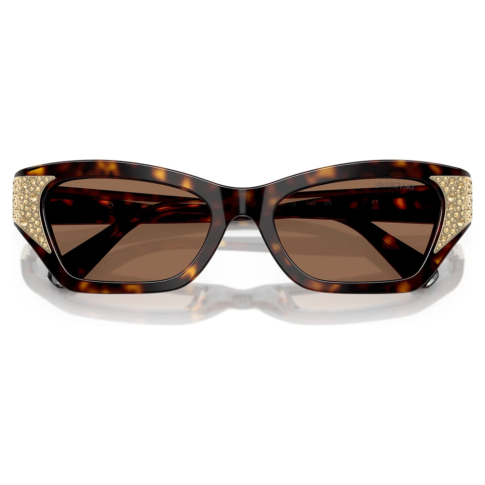 Sunglasses, Cat-Eye shape, SK6029, Brown by SWAROVSKI