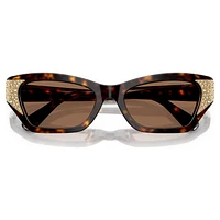 Sunglasses, Cat-Eye shape, SK6029, Brown by SWAROVSKI
