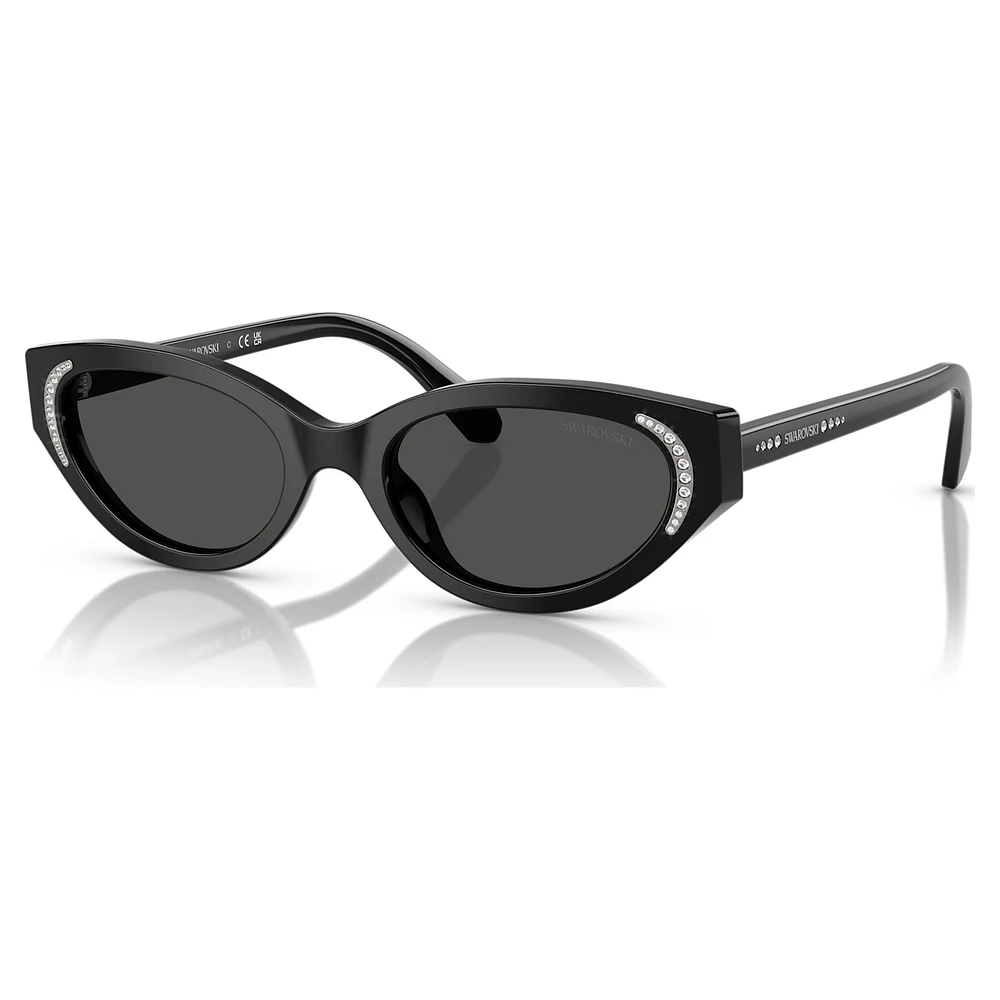 Sunglasses, Cat-Eye shape, SK6030, Black by SWAROVSKI