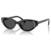 Sunglasses, Cat-Eye shape, SK6030, Black by SWAROVSKI