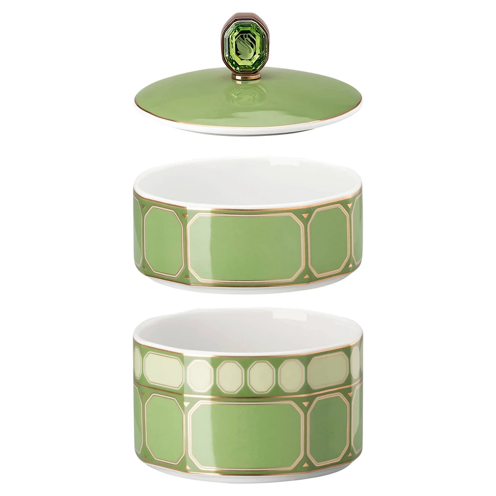 Signum box, Porcelain, Small, Green by SWAROVSKI
