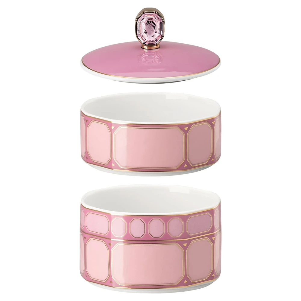 Signum box, Porcelain, Small, Pink by SWAROVSKI
