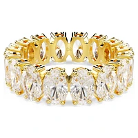 Matrix ring, Oval cut, White, Gold-tone plated by SWAROVSKI