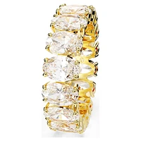 Matrix ring, Oval cut, White, Gold-tone plated by SWAROVSKI