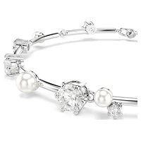 Constella Tennis bracelet, Crystal pearl, Round cuts, White