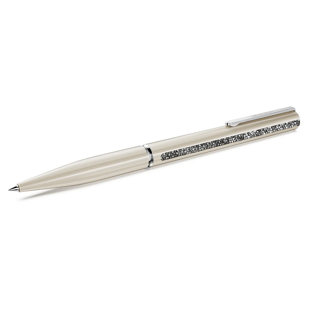 Shimmer ballpoint pen, Beige, Beige lacquered, chrome plated by SWAROVSKI