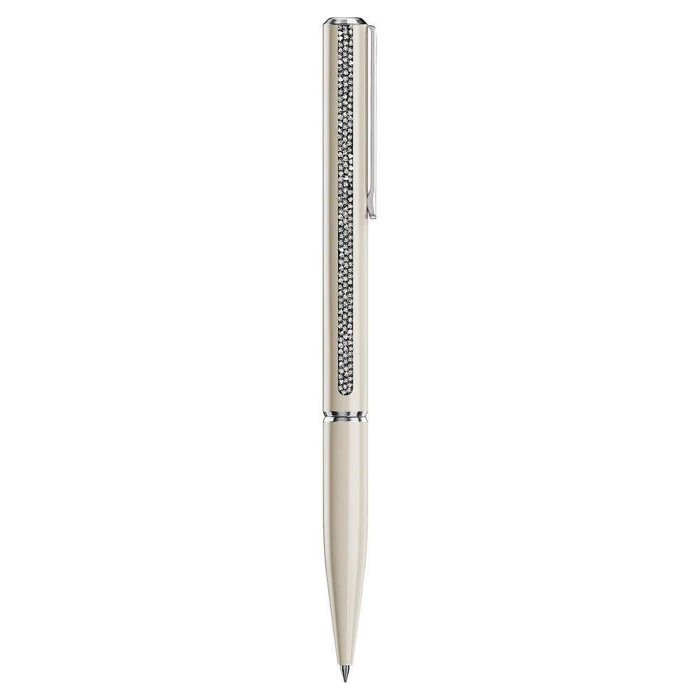 Shimmer ballpoint pen, Beige, Beige lacquered, chrome plated by SWAROVSKI