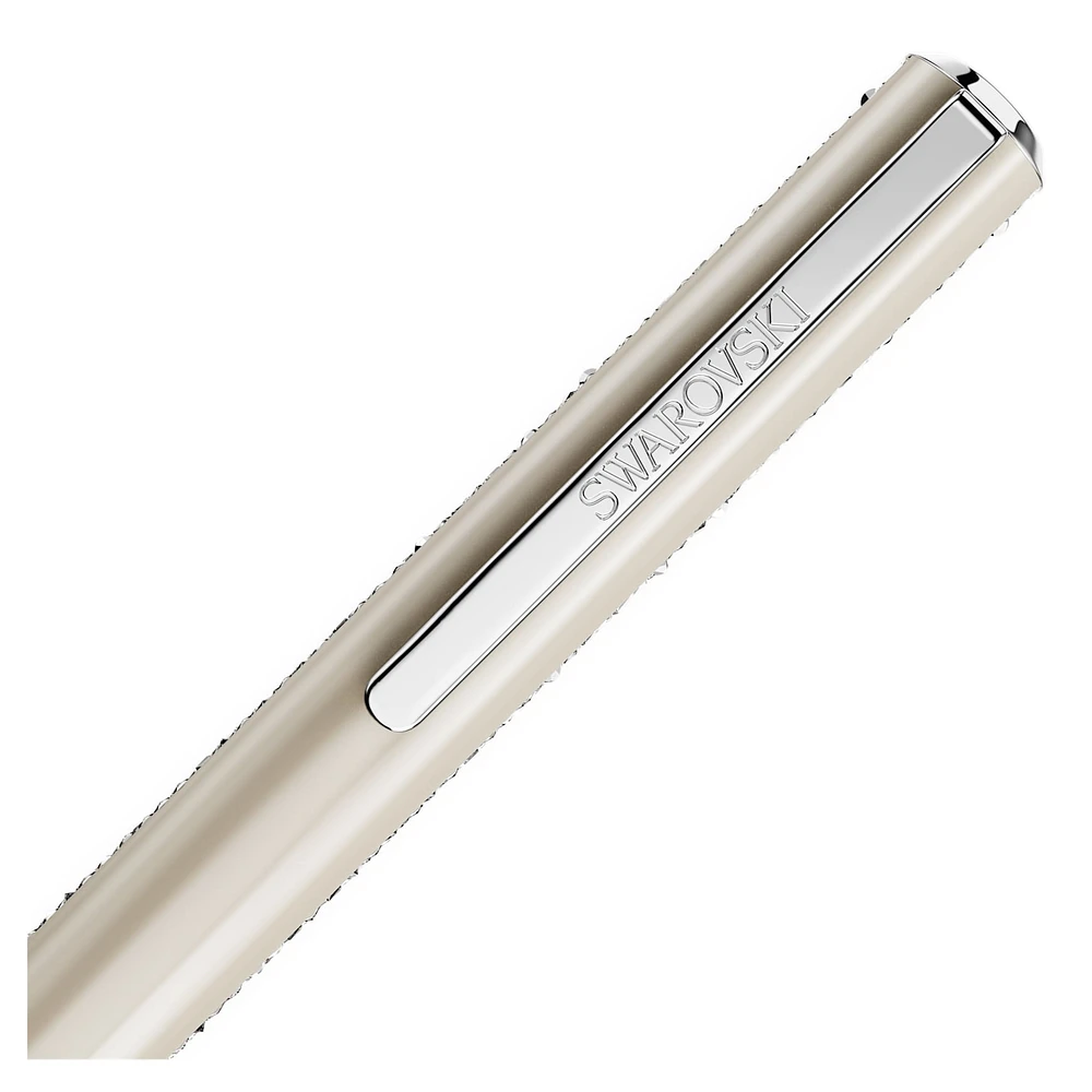 Shimmer ballpoint pen, Beige, Beige lacquered, chrome plated by SWAROVSKI