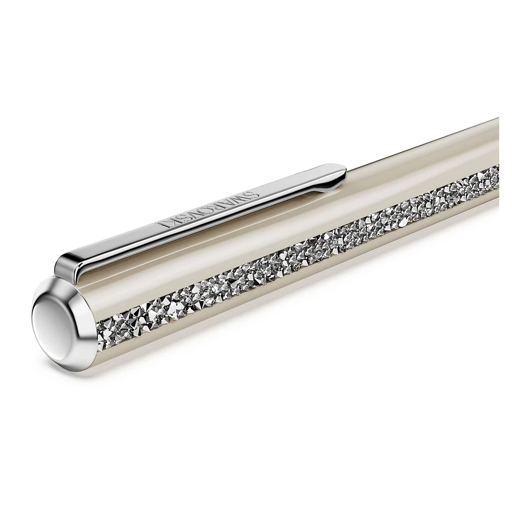 Shimmer ballpoint pen, Beige, Beige lacquered, chrome plated by SWAROVSKI