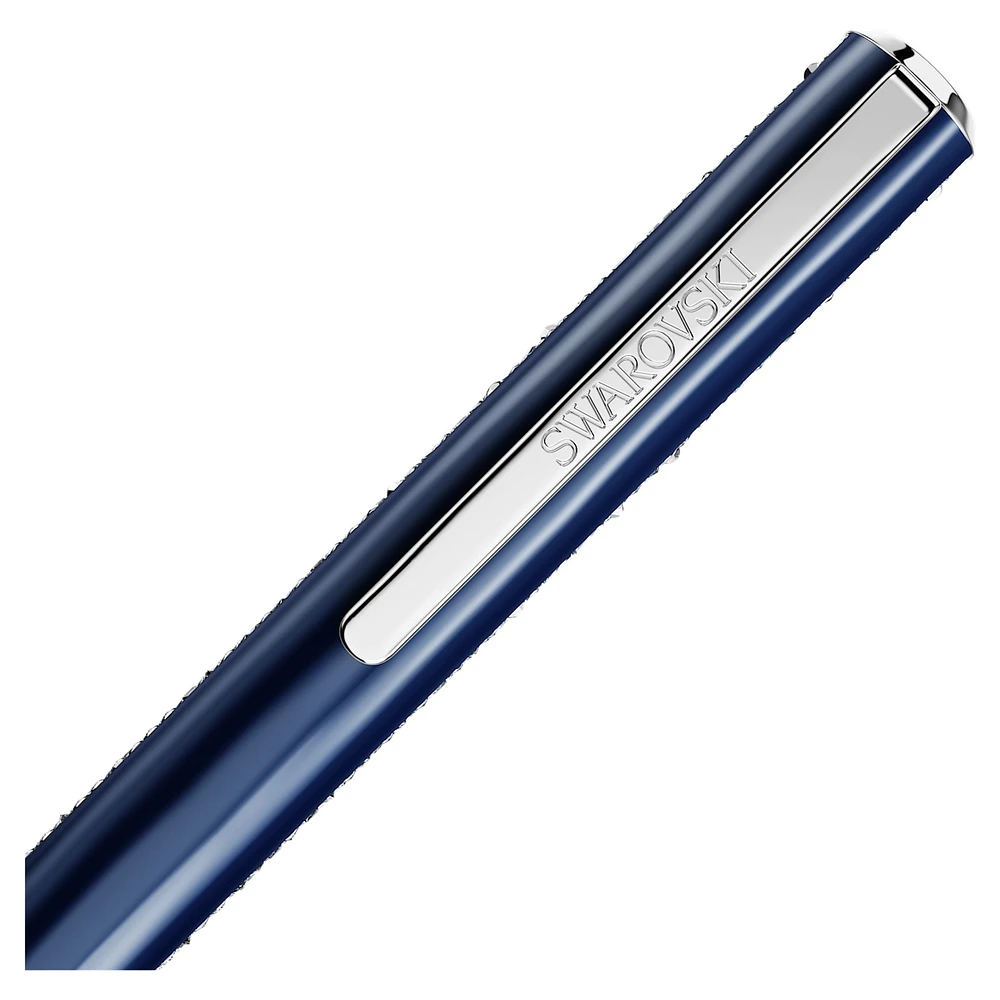 Shimmer ballpoint pen, Blue, Blue lacquered, chrome plated by SWAROVSKI