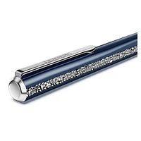 Crystal Shimmer Glide ballpoint pen, Blue, Blue lacquered, chrome plated by SWAROVSKI