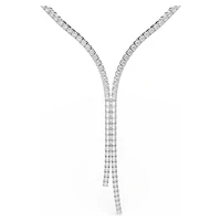 Matrix Y necklace, Round cut, White, Rhodium plated by SWAROVSKI