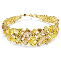Gema choker, Mixed cuts, Yellow, Gold-tone plated by SWAROVSKI