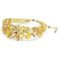 Gema choker, Mixed cuts, Yellow, Gold-tone plated by SWAROVSKI