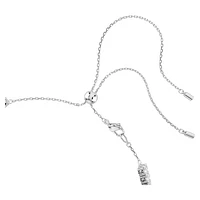 Matrix choker, Round cut, White, Rhodium plated by SWAROVSKI