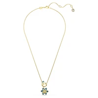 Idyllia pendant, Mixed cuts, Flower, Blue, Gold-tone plated by SWAROVSKI