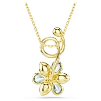 Idyllia pendant, Mixed cuts, Flower, Blue, Gold-tone plated by SWAROVSKI