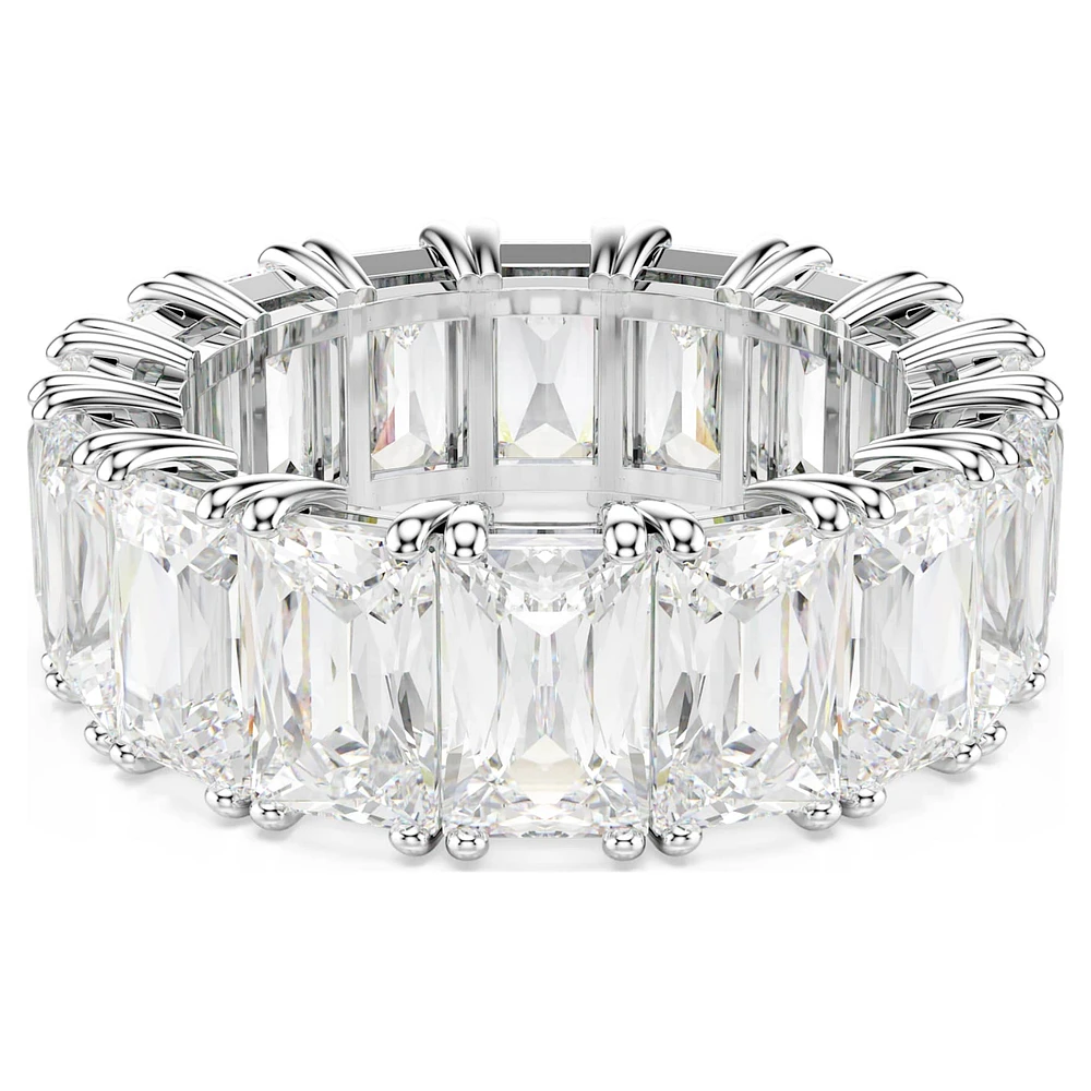 Matrix Vittore ring, Baguette cut, White, Rhodium plated by SWAROVSKI