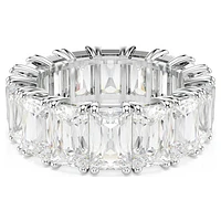 Matrix Vittore ring, Baguette cut, White, Rhodium plated by SWAROVSKI