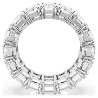 Matrix Vittore ring, Baguette cut, White, Rhodium plated by SWAROVSKI