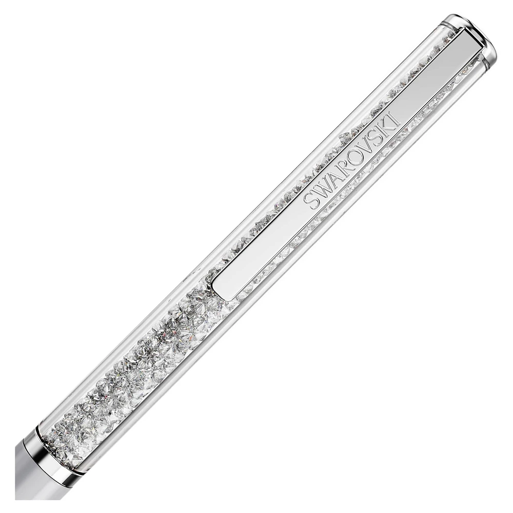Crystalline Silk ballpoint pen, Grey, Grey lacquered, by SWAROVSKI