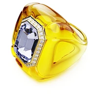 Dulcis cocktail ring, Cushion cut, Pavé, Yellow by SWAROVSKI
