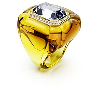 Dulcis cocktail ring, Cushion cut, Pavé, Yellow by SWAROVSKI