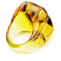 Dulcis cocktail ring, Cushion cut, Pavé, Yellow by SWAROVSKI