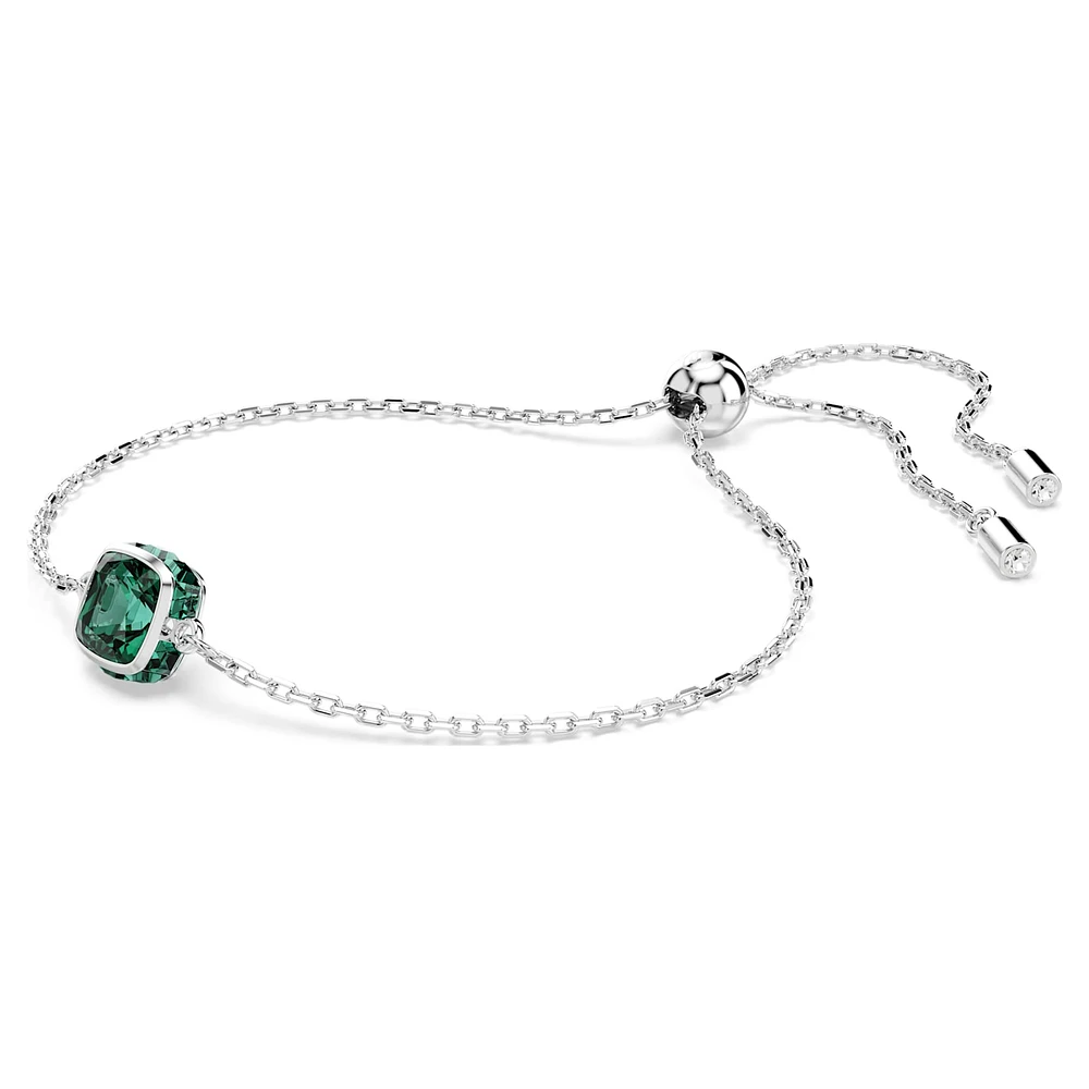 Birthstone bracelet, Square cut, May, Green, Rhodium plated by SWAROVSKI