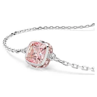 Birthstone bracelet, Square cut, June, Pink, Rhodium plated by SWAROVSKI