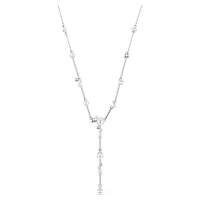 Constella Y necklace, Crystal pearl, Round cuts, White, Rhodium plated by SWAROVSKI
