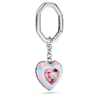 Dulcis key ring, Heart cut, Heart, Multicolored, Rhodium plated by SWAROVSKI