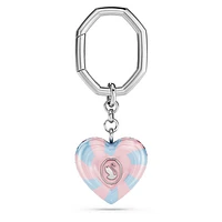 Dulcis key ring, Heart cut, Heart, Multicolored, Rhodium plated by SWAROVSKI