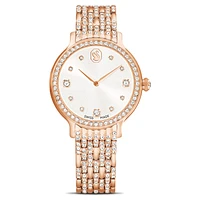 Imber watch, Swiss Made, Metal bracelet, Rose gold tone, Rose gold-tone finish by SWAROVSKI